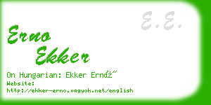 erno ekker business card